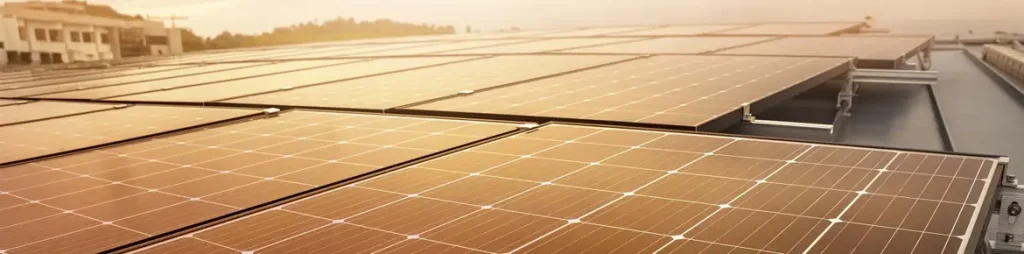 photo of solar panels during sunset